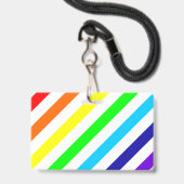Witte Regenboog Strepen Naam / Voornaamwoord Badge (Achterkant met lanyard)