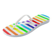 Witte Regenboog Stripes Teenslippers (Schuin)