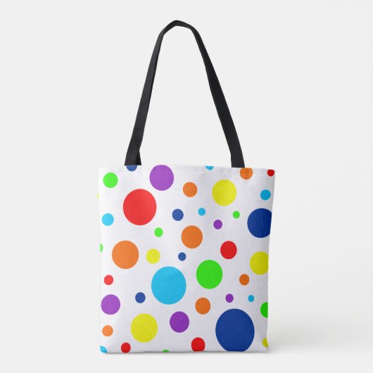 Witte regenboog vlekken Canvas tas (Achterkant)