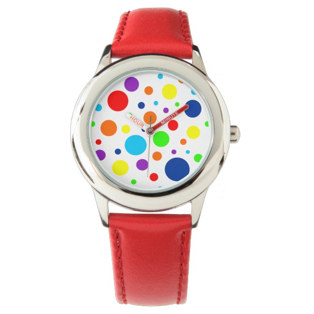 Witte regenboog vlekken horloge (kind) (Voorkant)