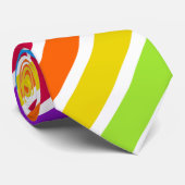 Witte regenboogdiagonaal streep stropdas (Opgerold)