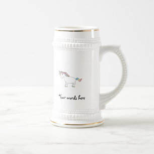 Witte regenboogeenhoorn bierpul
