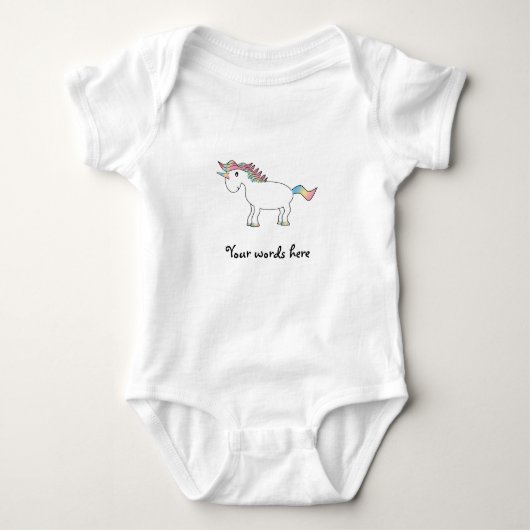 Witte regenboogeenhoorn romper (Voorkant)