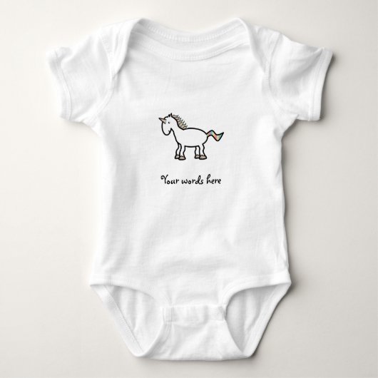 Witte regenboogeenhoorn romper (Voorkant)