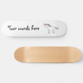 Witte regenboogeenhoorn skateboard (Horizontaal)