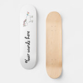 Witte regenboogeenhoorn skateboard (Voorkant)