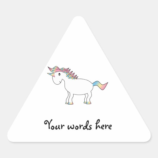 Witte regenboogeenhoorn sticker (Voorkant)