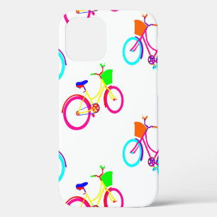 witte regenboogfietsen kleurrijke fietsen iPhone 12 hoesje