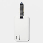 Witte regenbooghaareenhoorn bagagelabel (Achterkant verticaal)