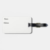 Witte regenbooghaareenhoorn bagagelabel (Achterkant horizontaal)