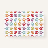 Witte regenboogkleurige verfdrukken Hond Wandelend Badge (Achterkant)