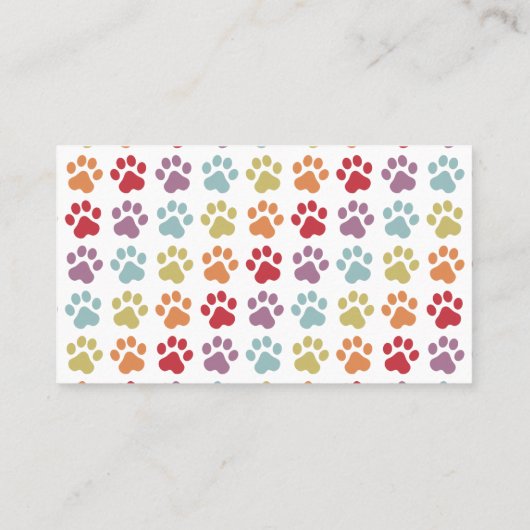 Witte regenboogkleurige verfdrukken Hond Wandelend Visitekaartje (Achterkant)