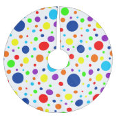 Witte regenboogspots kerstboom rok (Voorkant)