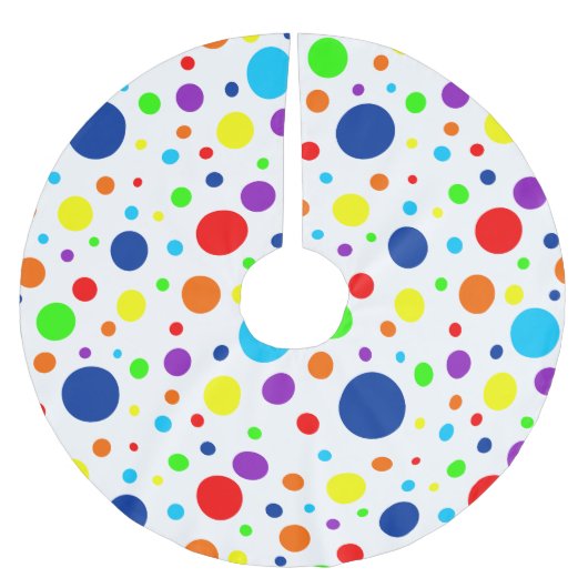 Witte regenboogspots kerstboom rok (Voorkant)