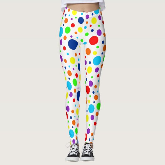 Witte regenboogspots Leggings (Voorkant)