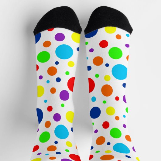 Witte regenboogspots sokken (Top)