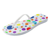 Witte regenboogspots Teenslippers (Schuin)
