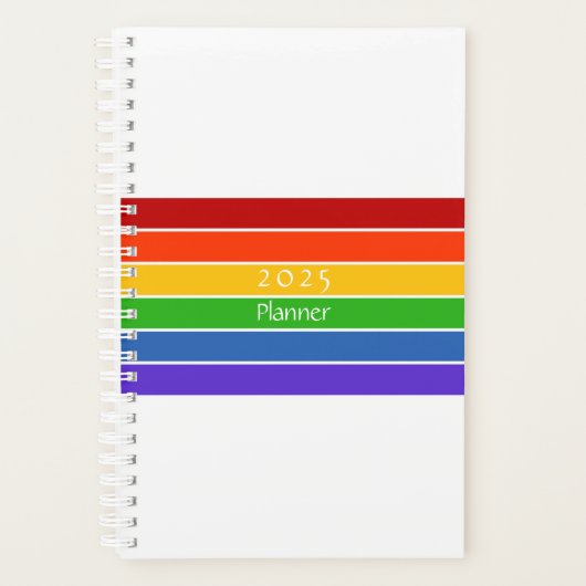 Witte regenboogstreep planner (Voorkant)