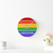 Witte regenboogstreep ronde klok (Huis)