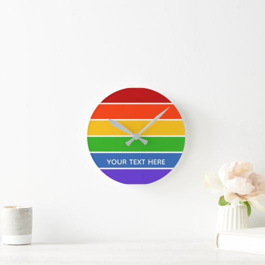 Witte regenboogstreep ronde klok (Huis)