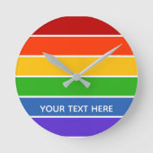 Witte regenboogstreep ronde klok (Voorkant)