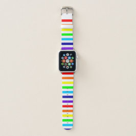 Witte regenboogstrips Apple Watch Band Horlogebandje