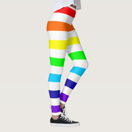 Witte regenboogstrips Leggings (Rechts)