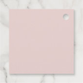 Witte Regenlaarzen & Roze Pioenrozen Bruiloft Fees Bedankjes Labels (Achterkant)