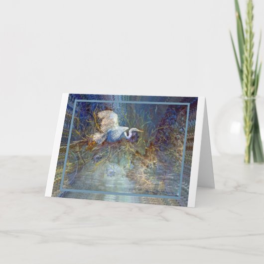 witte reiger feestdagen kaart (Voorkant)