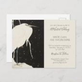 Witte Reiger In Winter Sneeuw Bruiloft Uitnodiging Briefkaart (Voorkant / Achterkant)