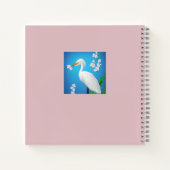 Witte reiger met Sakura-kersenbloesembomen Gast Notitieboek (Achterkant)