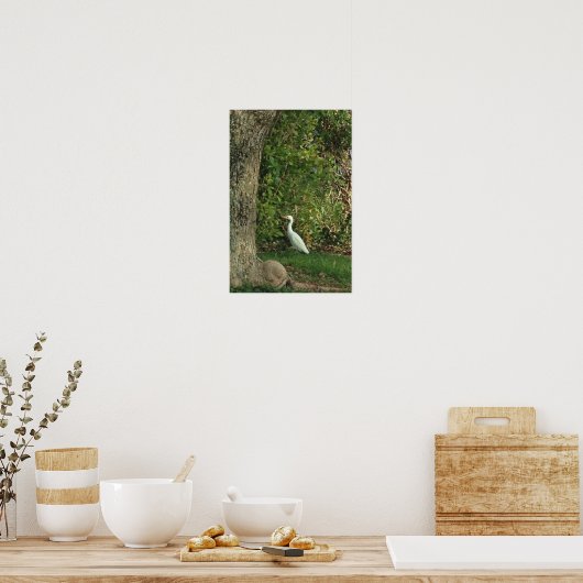 Witte reiger poster (Keuken)