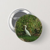 Witte reiger ronde button 5,7 cm (Voorkant /achterkant)