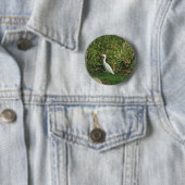 Witte reiger ronde button 5,7 cm (In situ)