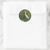 Witte Reiger Ronde Sticker (Tas)