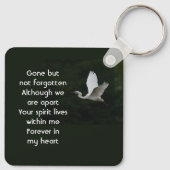 Witte Reiger Vogel Herinnering Aandenken  Sleutelhanger (Achterkant)