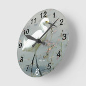 Witte reiger wandklok (Hoek)