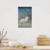 Witte reigers en maan, Ohara Koson Poster (Keuken)