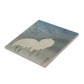 Witte reigers en maan, Ohara Koson Tegeltje (Zijkant)