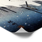 Witte reigers in de sneeuw, Ohara Koson, Woodcut Poster (Hoek)
