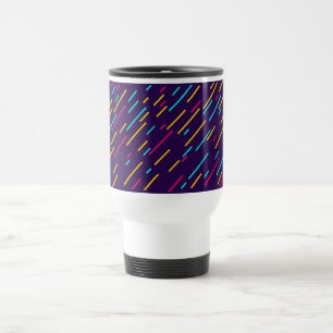 Witte reisbok met paars design. reisbeker