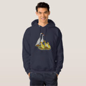 Witte Ren-eend Familie Hoodie (Voorkant volledig)