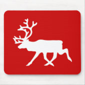 Witte Rend / Kariboesilhouet Muismat (Voorkant)