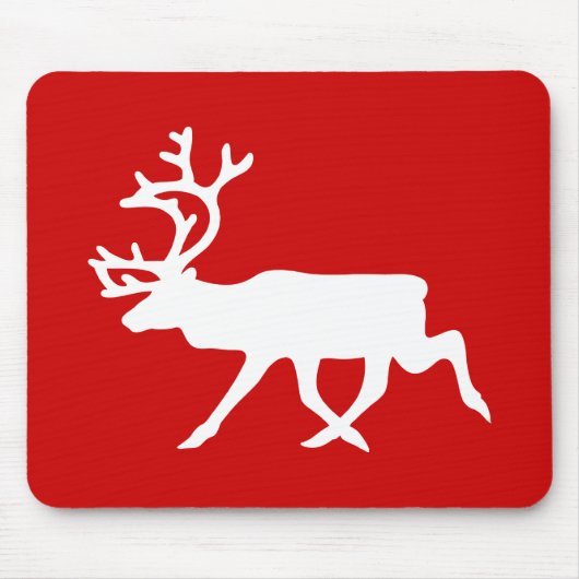 Witte Rend / Kariboesilhouet Muismat (Voorkant)