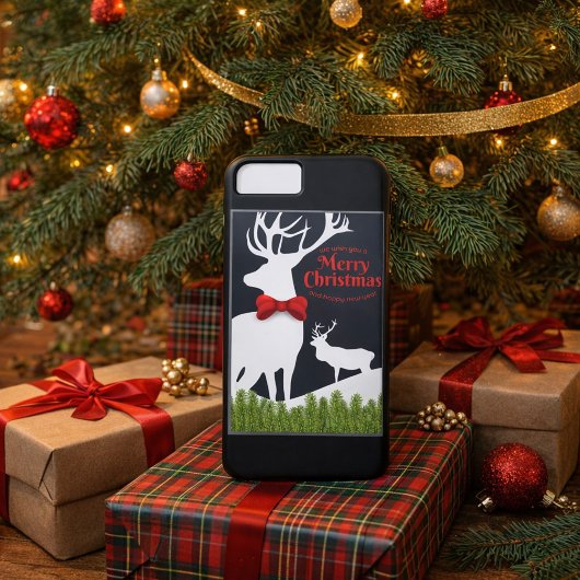 Witte rendier Kerstmis Case-Mate iPhone Case