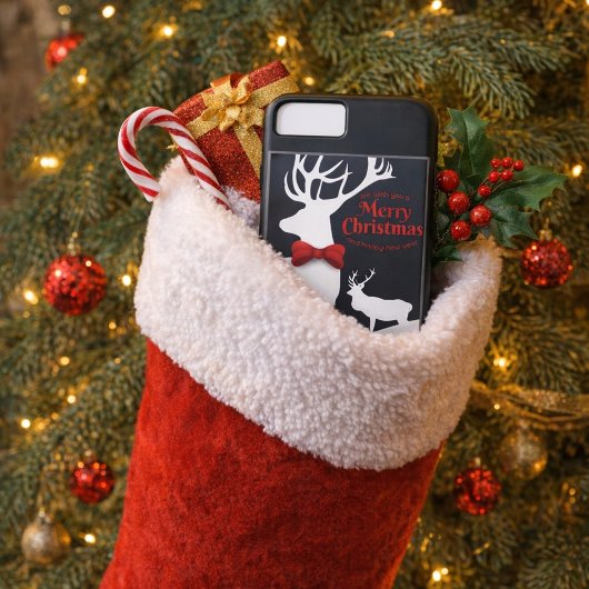 Witte rendier Kerstmis Case-Mate iPhone Case