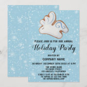 Witte Rendier Koek Sneeuw Bedrijfs Kerstfeest Kaart (Voorkant / Achterkant)