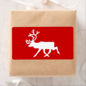 Witte rendier silhouet etiket (Insitu)