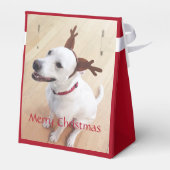 Witte rendierbaard zoet glimlachen kerstrood bedankdoosjes (Achterkant)