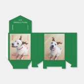 Witte rendierbaars met zoete glimlach kerstgroen bedankdoosjes (Uitgevouwen)